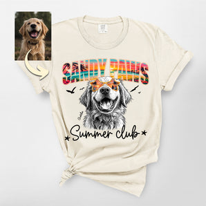 Sandy Paws Custom Dog Portrait Premium Heavyweight Tee