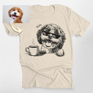 Custom Funny Dog Coffee Portrait Classic Tee