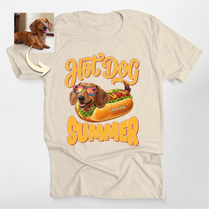 Hot Dog Summer Custom Dachshund Portrait Classic Tee