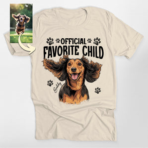 Official Favorite Child Custom Dog Portrait Classic Tee