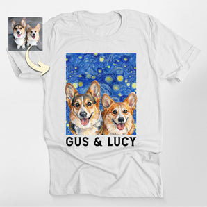 Custom Starry Night Dog Portrait Classic Tee