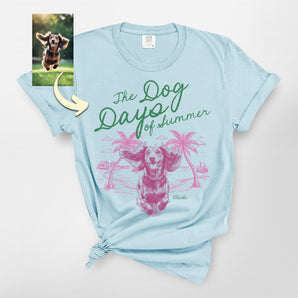 The Dog Days Of Summer Custom Dog Portrait Premium Heavyweight Tee