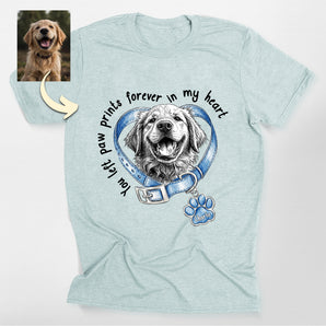 You Left Paw Prints Forever In My Heart Custom Dog Memorial Classic Tee