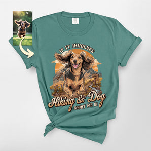 Custom If It Involves Hiking And Dogs Premium Heavyweight Tee