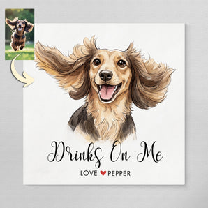 Drinks On Me Custom Dog Cocktail Napkins