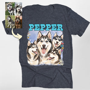 Custom Bootleg Dog Portrait Classic Tee