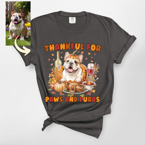 Thankful For Paws Custom Thanksgiving Dog Premium Tee