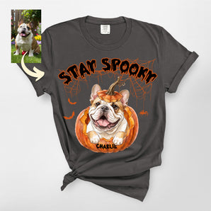 Stay Spoopy Custom Pumkpin Dog Premium Heavyweight Tee