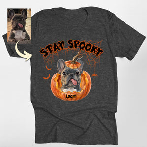 Stay Spoopy Custom Pumkpin Dog Classic Tee