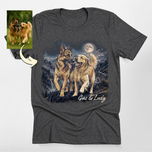 Mountain Adventure Custom Dog Portrait Classic Tee