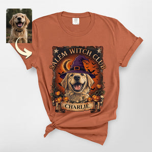 Salem Witch Club Custom Halloween Dog Premium Heavyweight Tee