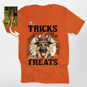 No Tricks Just Treats Custom Pet Portrait Classic Tee
