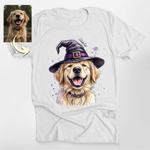 Custom Witch Hat Pet Portrait Classic Tee