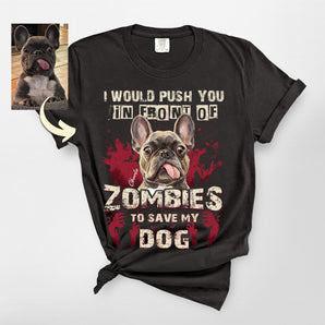 Custom Zombie Dog Portrait Premium Heavyweight Tee
