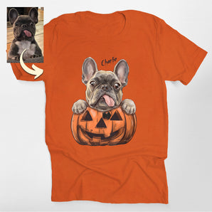 Custom Pumpkin Pet Portrait Classic Tee