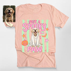 Just A Spooky Paw Custom Ghost Pet Portrait Classic Tee