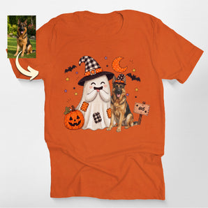 Custom Halloween Ghost Pet Portrait Classic Tee