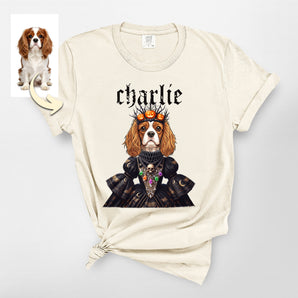 Custom Gothic Halloween Pet Portrait Premium Heavyweight Tee