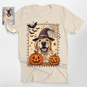 Custom Halloween Witch Pet Portrait Classic Tee