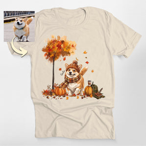 Custom Fall Pet Portrait Classic Tee