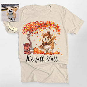 Custom It’s Fall Y’all Pet Portrait Classic Tee