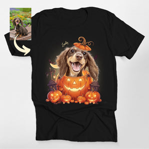 Custom Pumpkin Pet Portrait Classic Tee