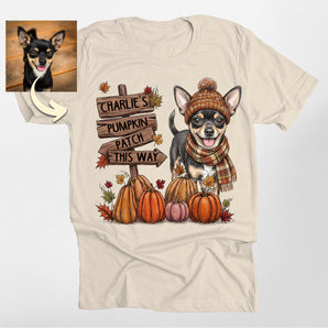 Custom Pumpkin Patch This Way Pet Portrait Classic Tee