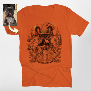 Custom Witchy Pumpkin Pet Portrait Classic Tee