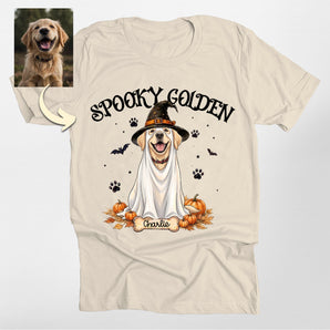 Spooky Season Custom Ghost Dog Portrait Classic Tee