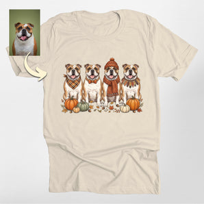 Custom Autumn Fall Dog Portrait Classic Tee