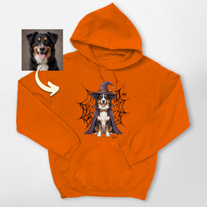 Spider Web Halloween Custom Witch Dog Hoodie