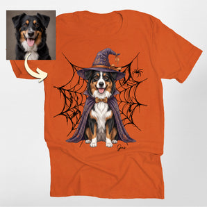 Spider Web Halloween Custom Witch Dog Classic Tee