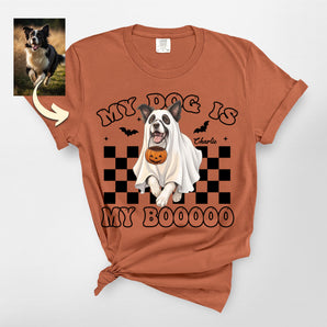 My Dog Is My Boo Custom Dog Portrait Premium Heavyweight Tee