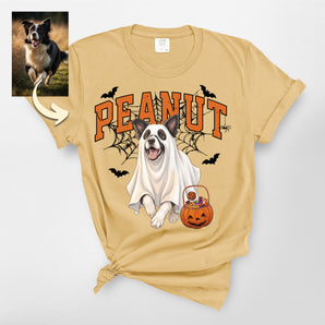 Spider Web Custom Ghost Dog Portrait Premium Heavyweight Tee