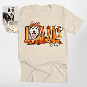 LOVE Custom Thanksgiving Dog Portrait Classic Tee