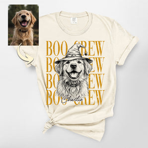 Custom Boo Crew Dog Portrait Premium Heavyweight Tee
