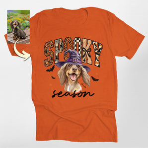 Custom Spooky Season Dog Portrait Classic Tee