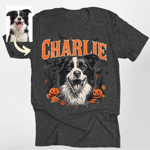 Custom Halloween Dog Portrait Classic Tee