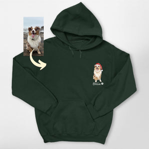 Custom Christmas Santa Dog Hoodie With Name