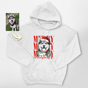 Hand-Drawn Vintage Christmas Dog Portrait Sweatshirt