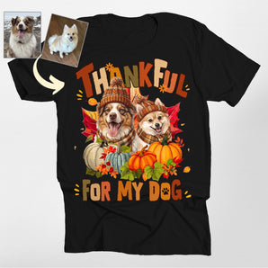 Custom Thankful For My Dog Portrait Classic Tee