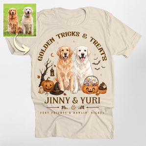 Golden Tricks & Treats Custom Dog Portrait Classic Tee