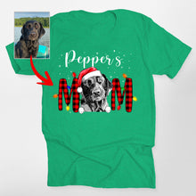 Load image into Gallery viewer, Christmas Custom Dog Face Shirt for Dog Moms
