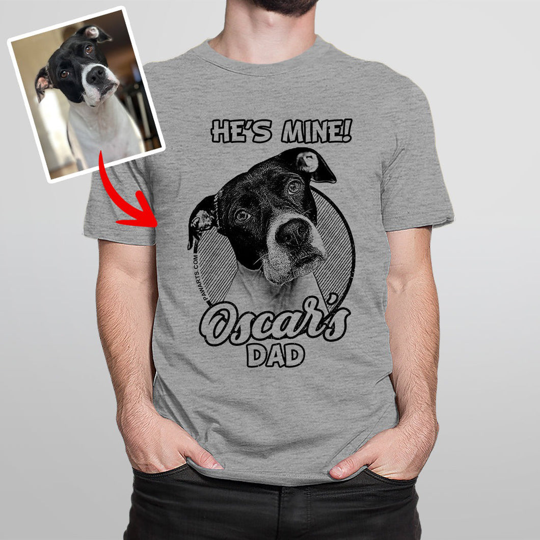Pawarts | He/She Is Mine Personalized Dog Sketch Portrait Unisex T-shirt