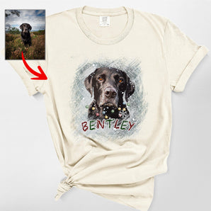 Pawarts | Personalized Christmas Dog Comfort Colors Vintage T-shirt [Christmas Gift] - Pawarts