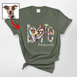 LOVE Colorful Custom Dog Art Premium Heavyweights T-Shirt