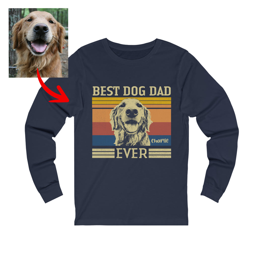 Pawarts | Amazing Best Dog Dad Custom Dog Long Sleeve Shirt
