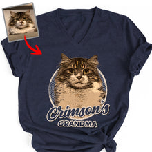 Load image into Gallery viewer, Pawarts | Personalized Vintage Dog V-neck Shirts For Humans
