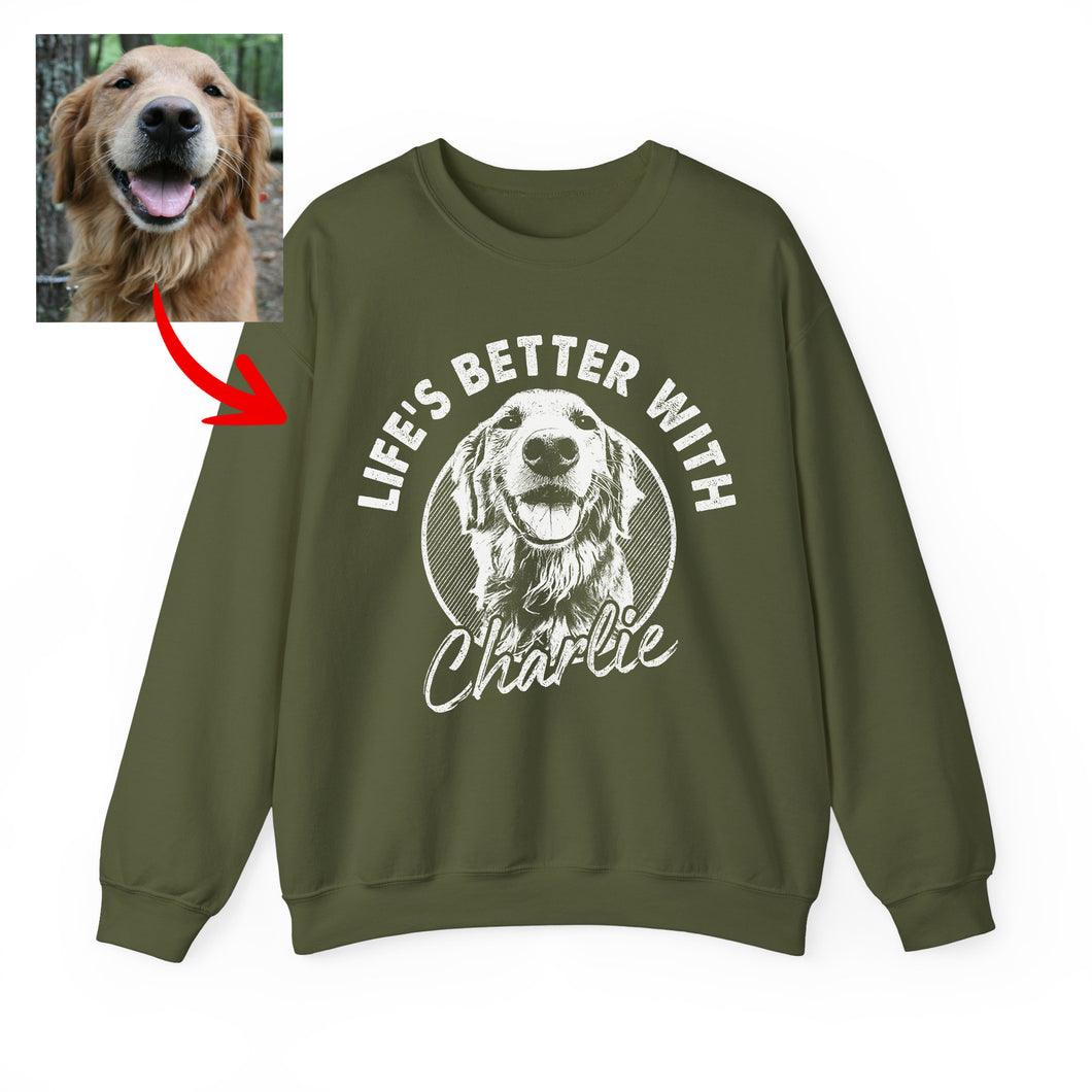 Pawarts | Super Cute Personalized Dog Sweatshirt [Life Is Better With A Dog]