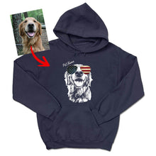 Load image into Gallery viewer, Pawarts | Unisex American Flag In Glass Dog Portrait Hoodie
